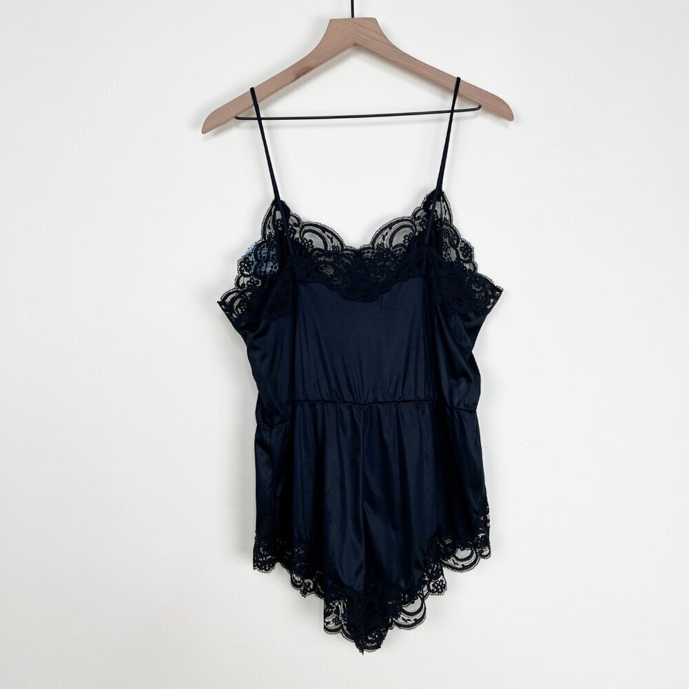 Deadstock Vintage Silky Sheer Lace Lingerie Romper Slip Sexy Shorts Jumpsuit New - Picture 6 of 7